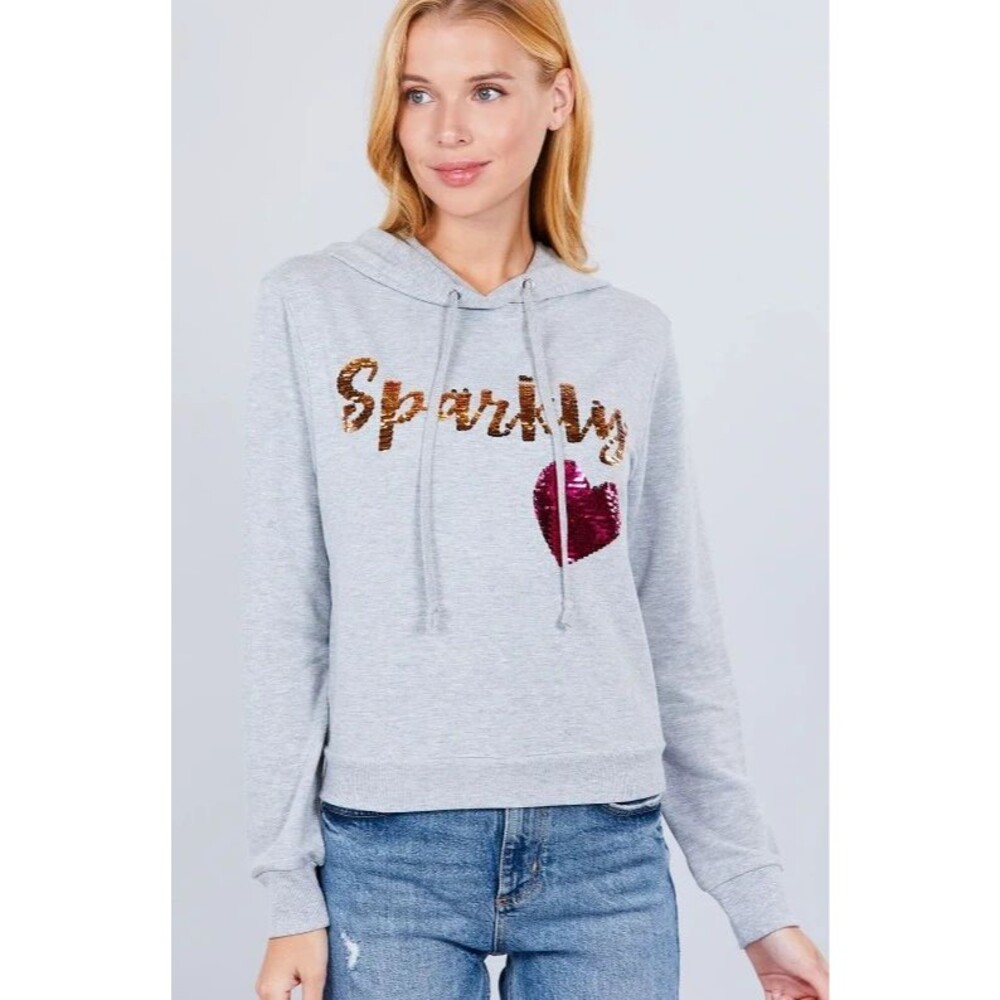 Sparkly sequins hoodie pullover Small